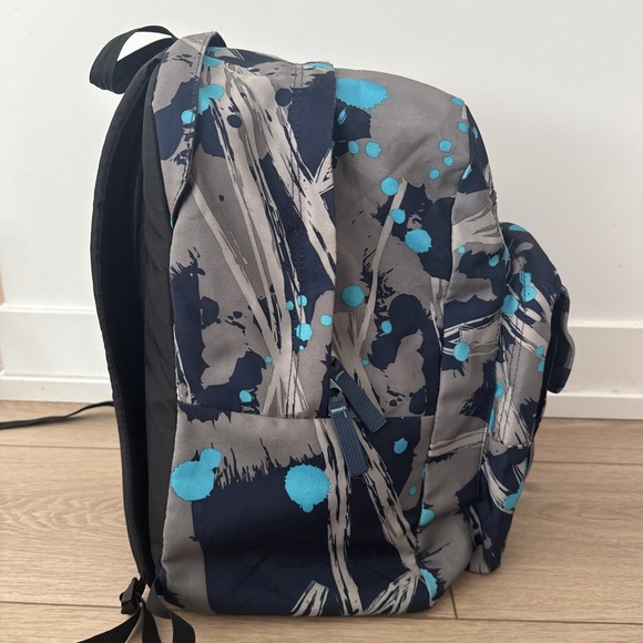 blue and gray jansport backpack Station Pack  Large with Padded Laptop Sleeve, Dual Water Bottle Pockets, Loft Pocket, Elemental : Electronics padded shoulder straps JanSport BIG Student Backpack W/